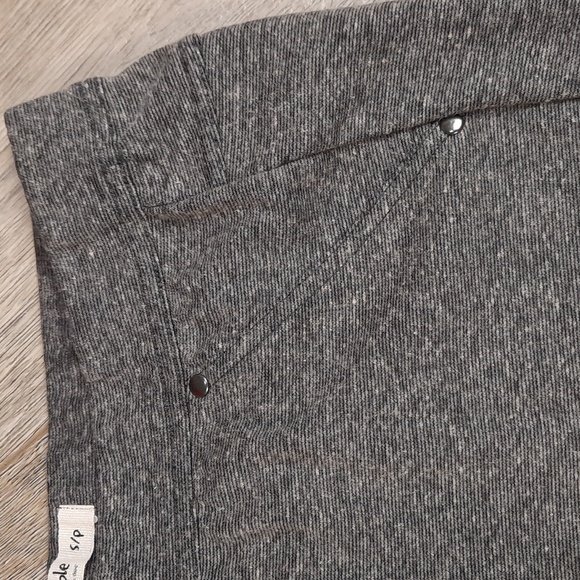 Free People grey stretch bell bottom flare pants, size small, 34" inseam - Picture 3 of 10